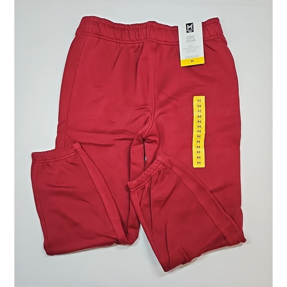 Members Mark Womens Red Fleece‎ Jogger Sweatpants Pockets Size Medium NWT